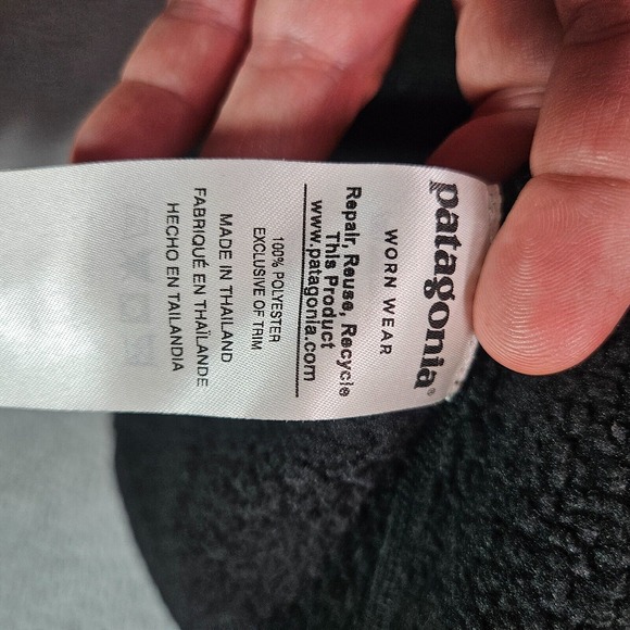 Patagonia Sweater Women Large 1/4 Zip Mock Neck Sherpa‎ Lined Black - Picture 7 of 13